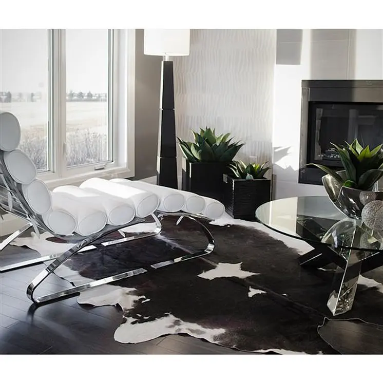 5' X 7' Brown And White Cowhide Cowhide Print Area Rug