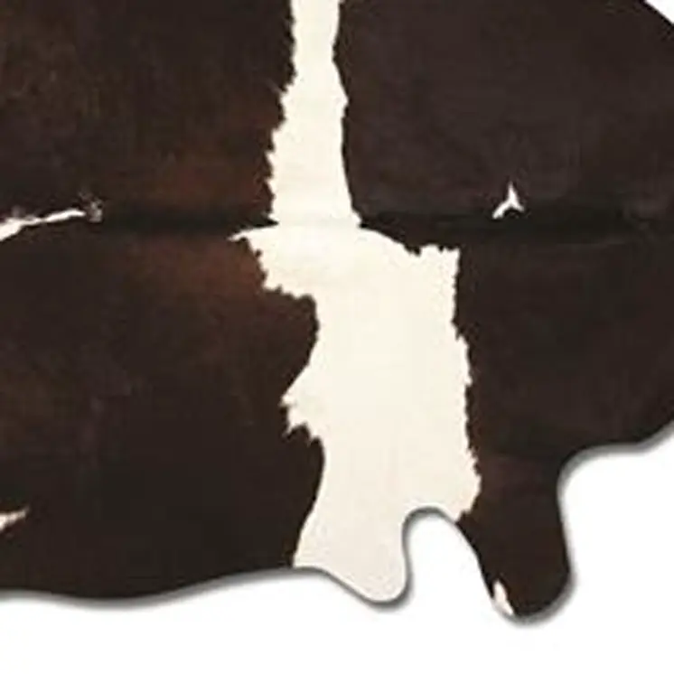 5' X 7' Brown And White Cowhide Cowhide Print Area Rug