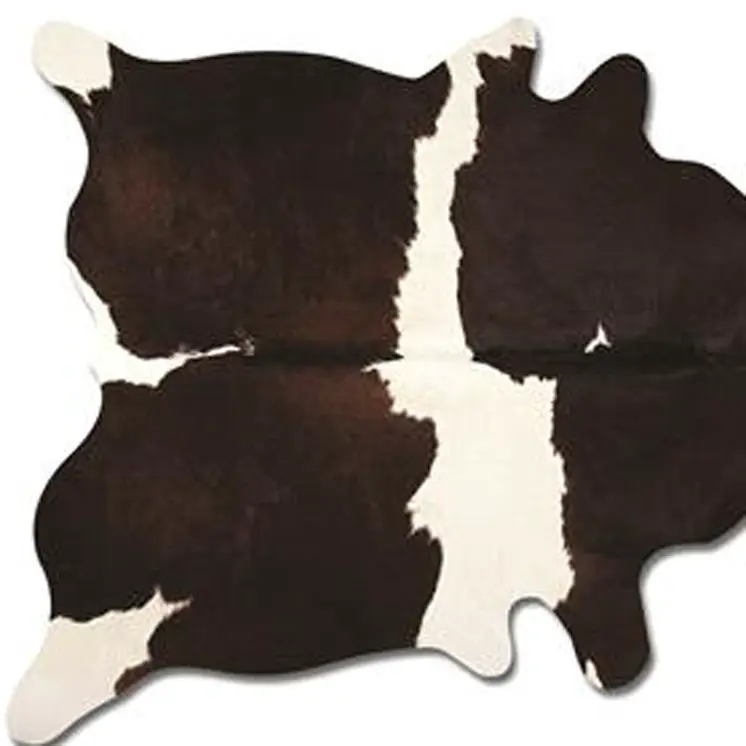 5' X 7' Brown And White Cowhide Cowhide Print Area Rug