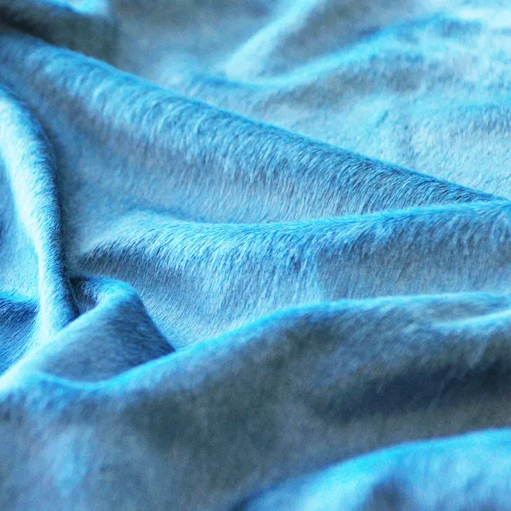 5' X 7' Blue Cowhide Handmade Area Rug