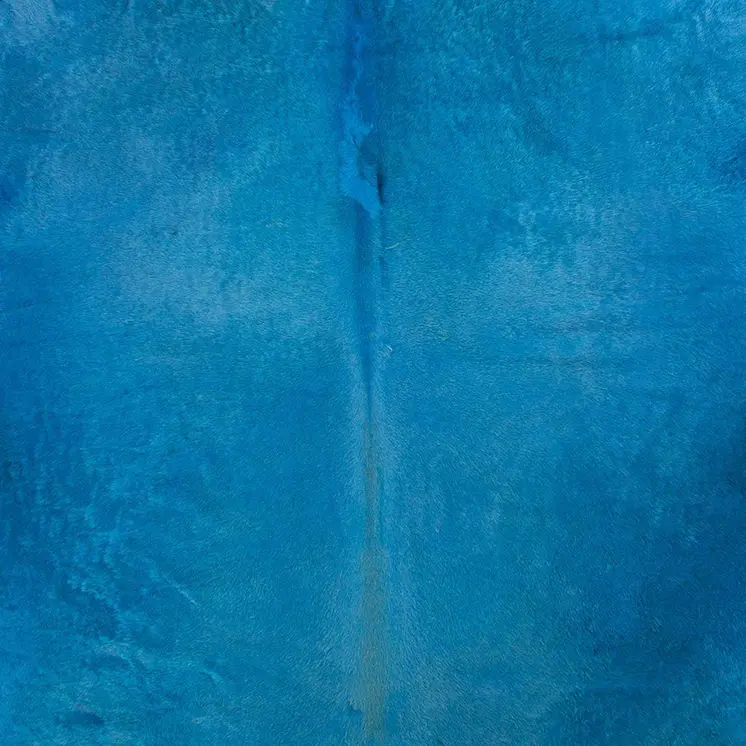 5' X 7' Blue Cowhide Handmade Area Rug
