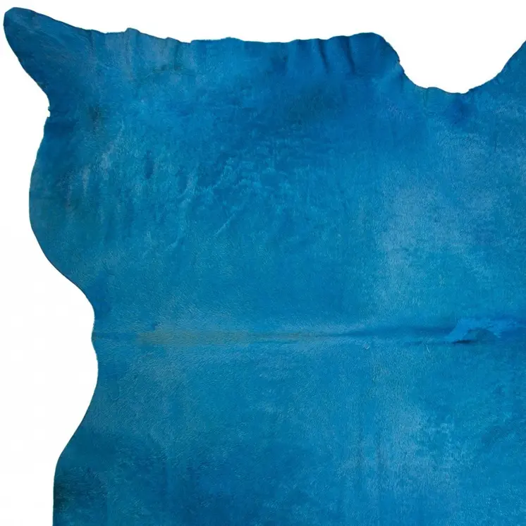5' X 7' Blue Cowhide Handmade Area Rug
