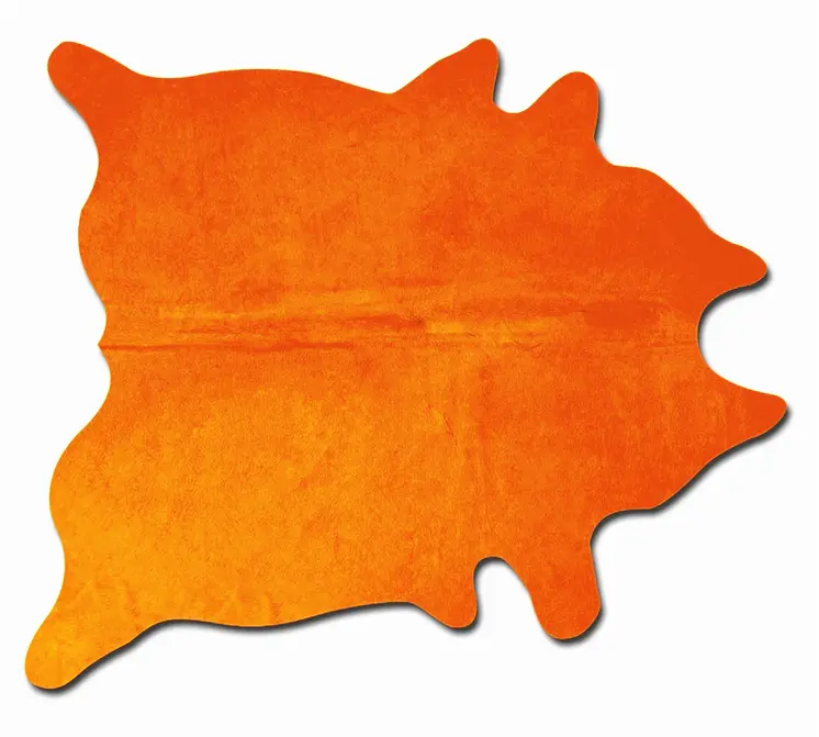 5' X 7' Orange Cowhide Area Rug