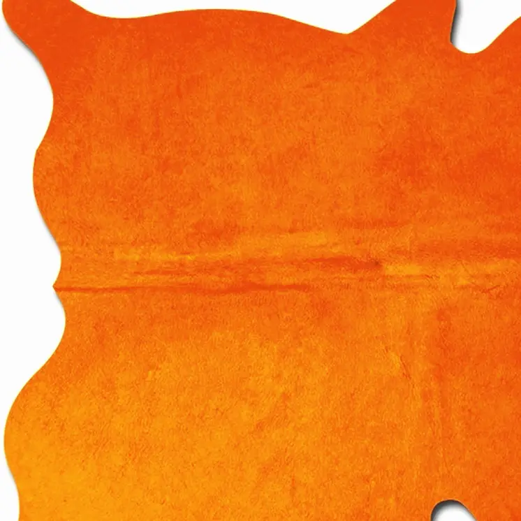 5' X 7' Orange Cowhide Area Rug