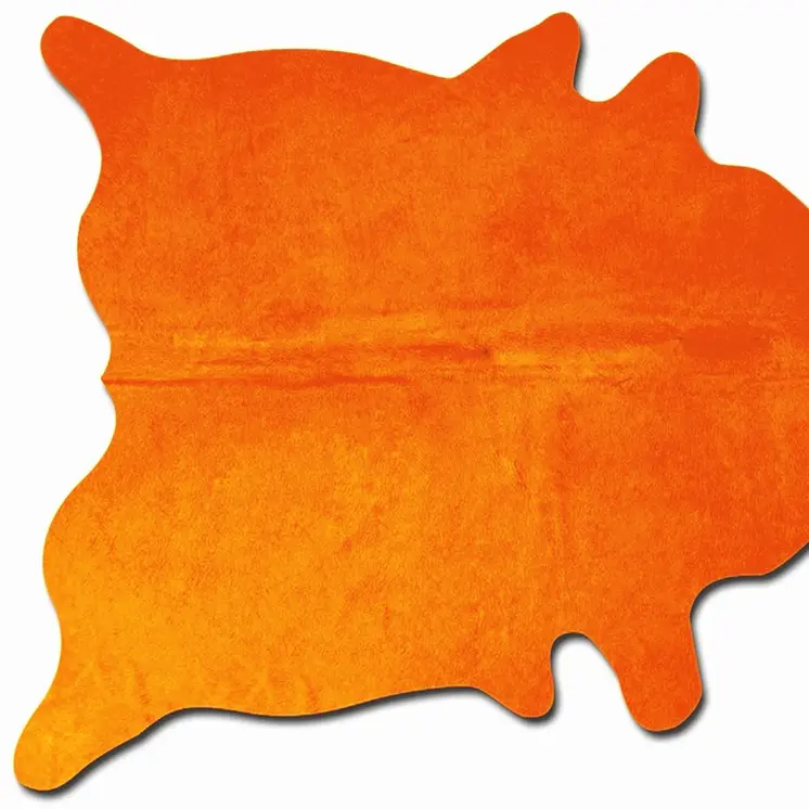 5' X 7' Orange Cowhide Area Rug
