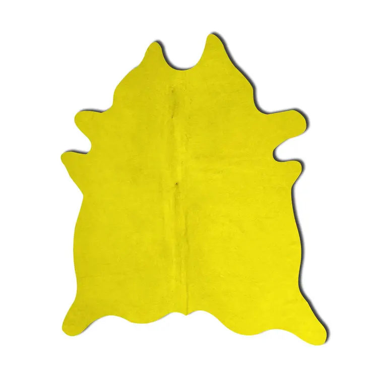 5' X 7' Yellow Cowhide Area Rug