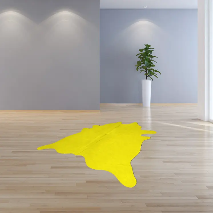 5' X 7' Yellow Cowhide Area Rug