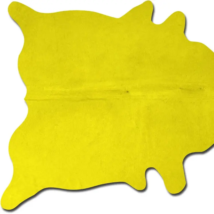 5' X 7' Yellow Cowhide Area Rug