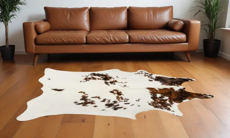 5' X 7' Brown And White Cowhide Area Rug