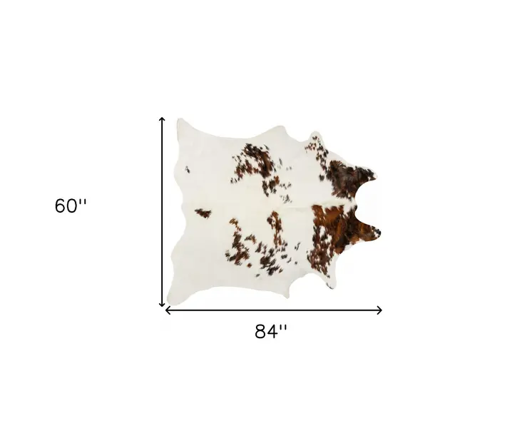 5' X 7' Brown And White Cowhide Area Rug