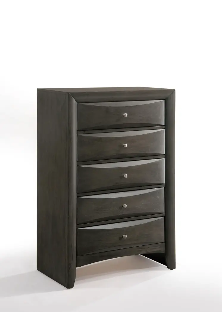32" Gray Solid Wood