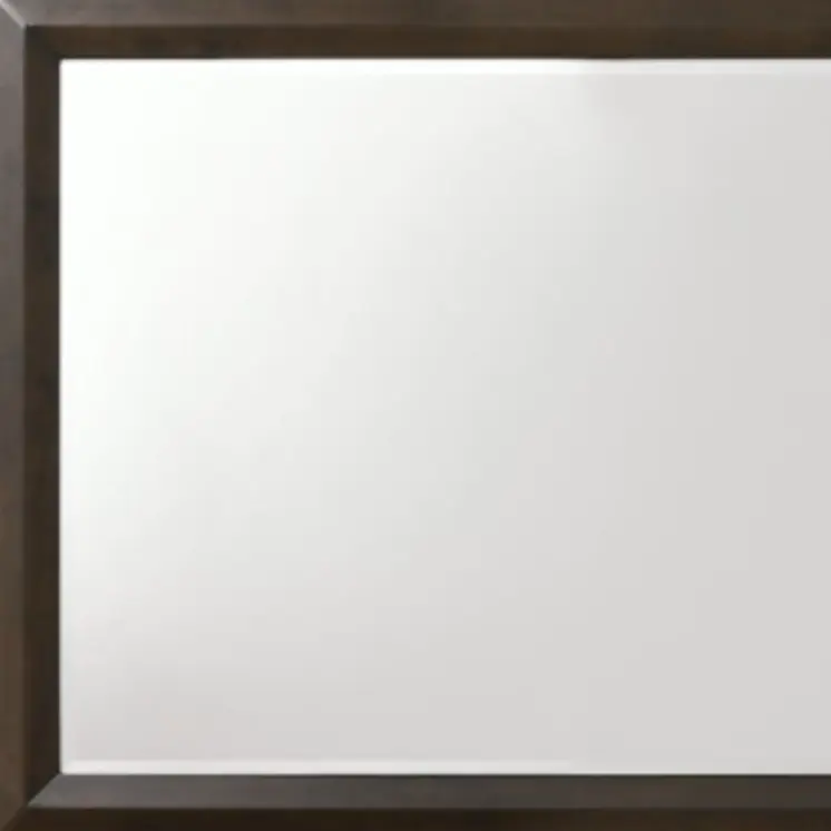 Rich Espresso Finish Wooden Rectangular Beveled Edge Mirror