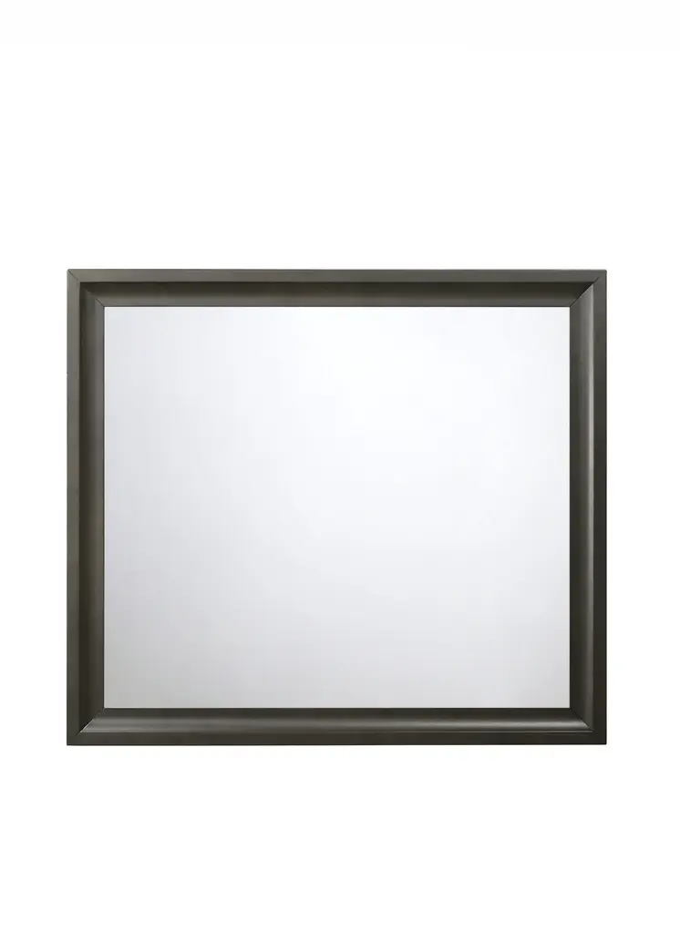 35" Gray Wood Framed Accent Mirror