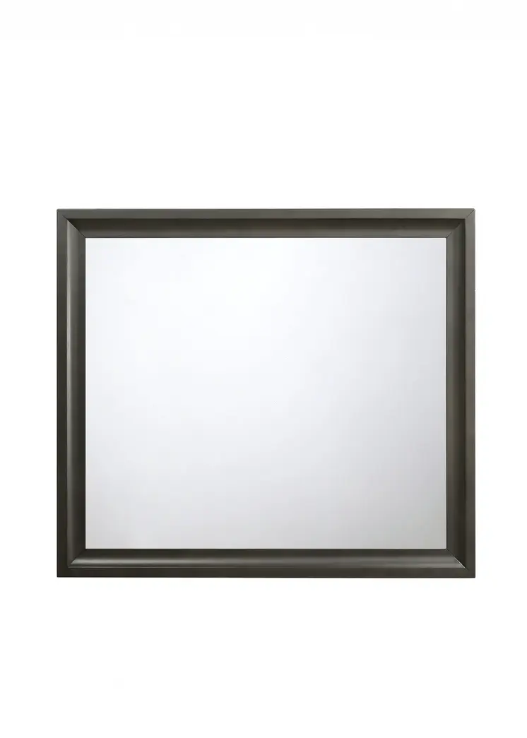 35" Gray Wood Framed Accent Mirror