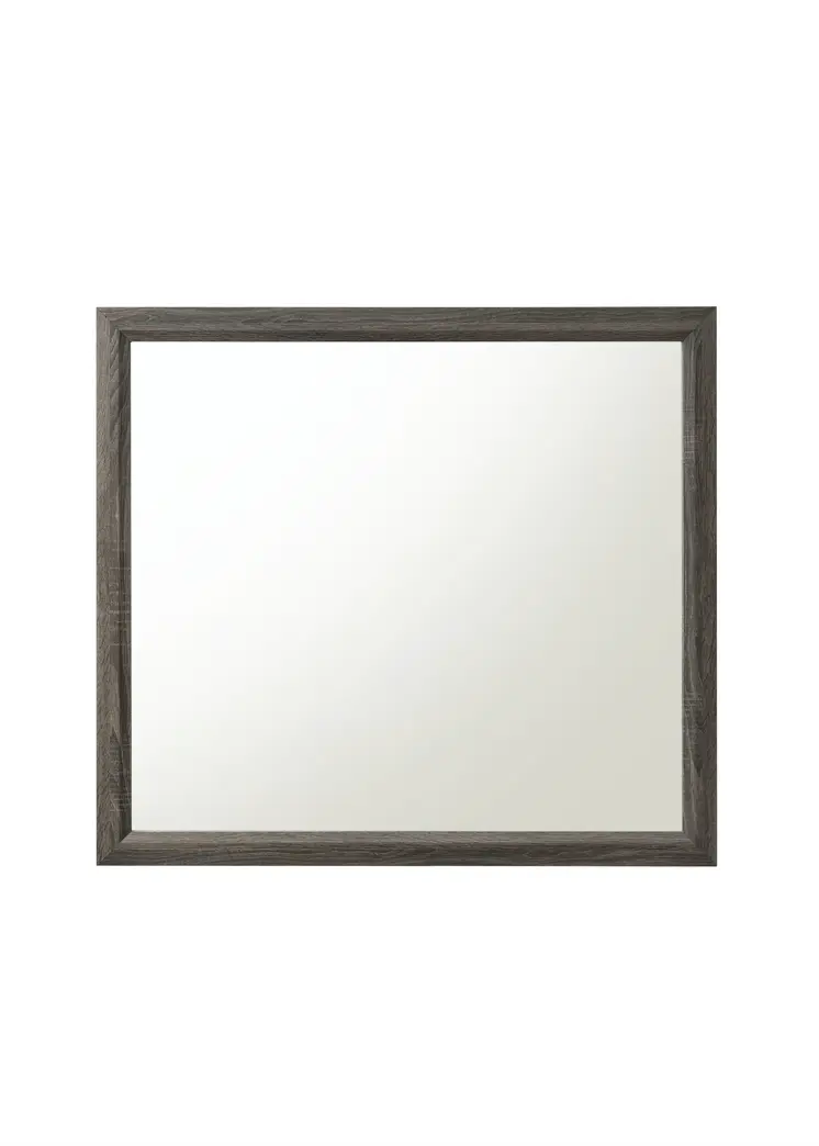 35" Gray Wood Framed Accent Mirror