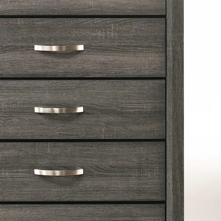 31" Gray Manufactured Wood Five Drawer Chest