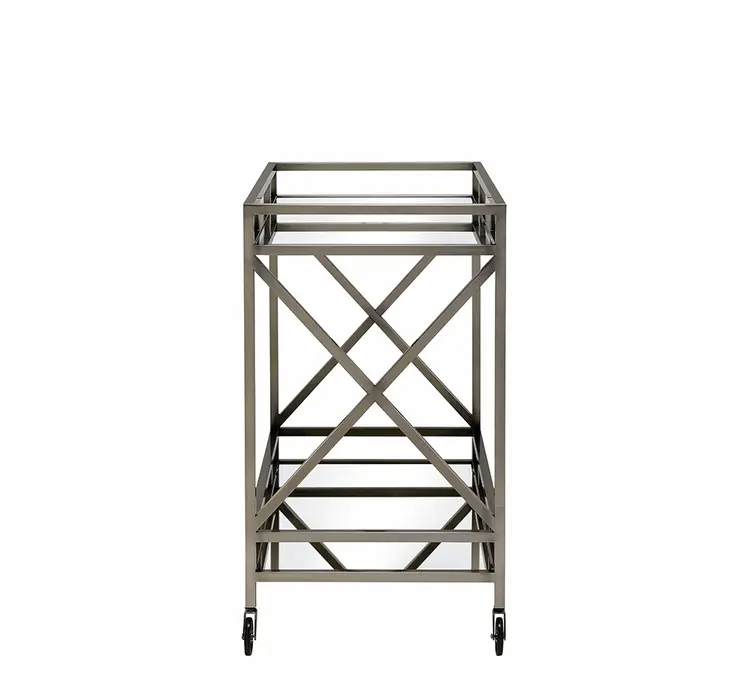 34" X 20" X 35" Antique Brass Metal Serving Cart