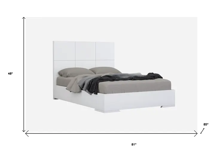 White Stainless Steel King Bed Frame