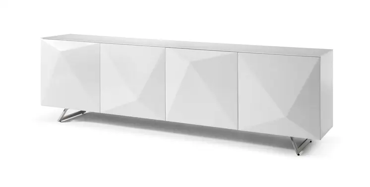 94" White Glass Solid Console Table