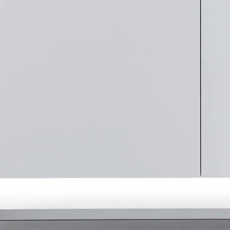 91" White Glass Frame Console Table