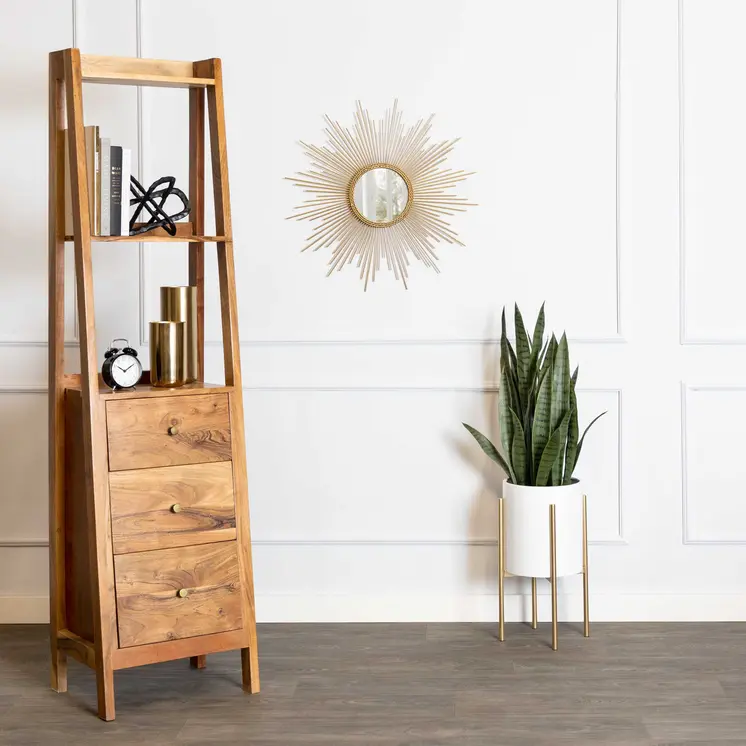 26" Gold Sunburst Metal Framed Accent Mirror