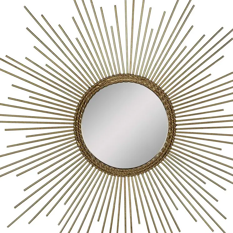 26" Gold Sunburst Metal Framed Accent Mirror