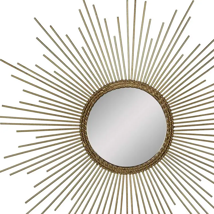 26" Gold Sunburst Metal Framed Accent Mirror