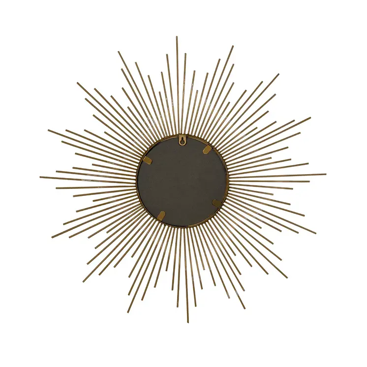 26" Gold Sunburst Metal Framed Accent Mirror