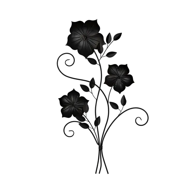Distressed Chic Metal Flower Wall Decor
