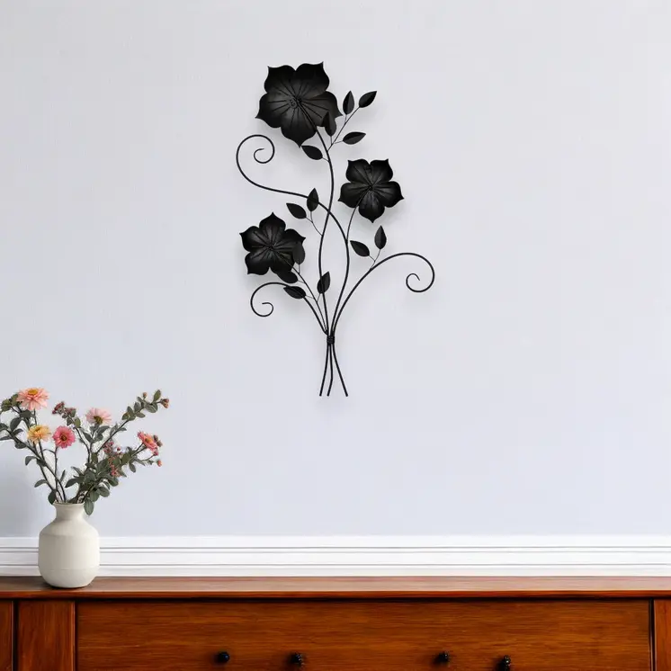 Distressed Chic Metal Flower Wall Decor