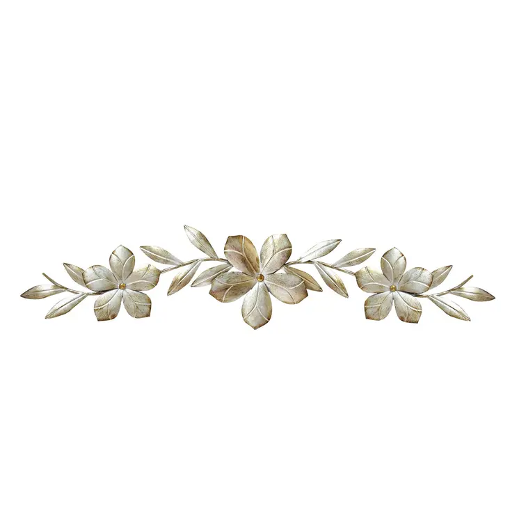 38" Champagne Flower Metal Wall Decor