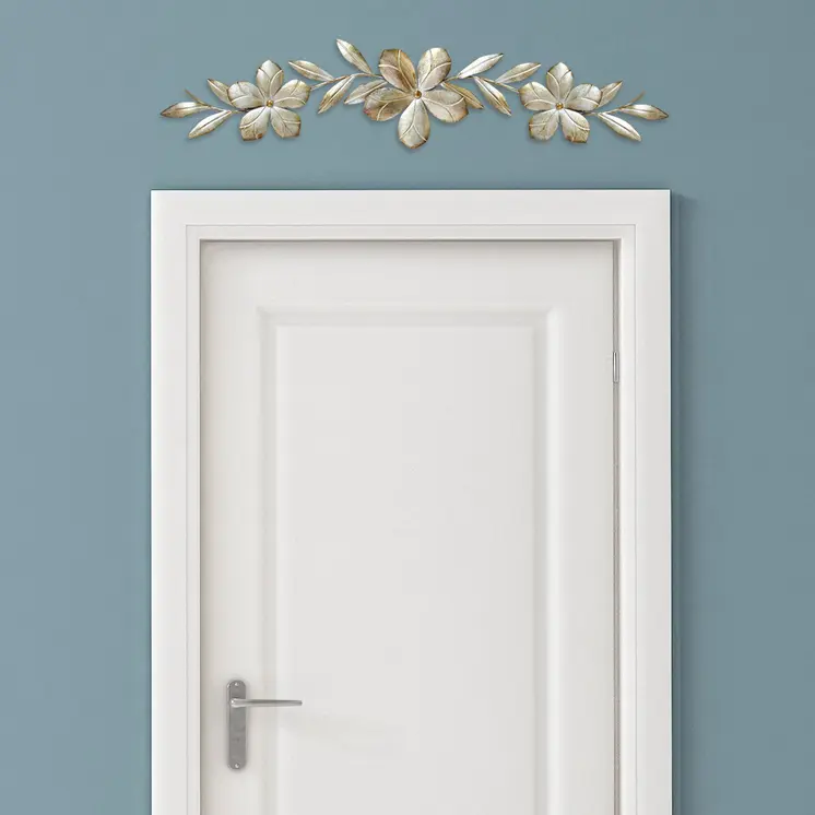 38" Champagne Flower Metal Wall Decor