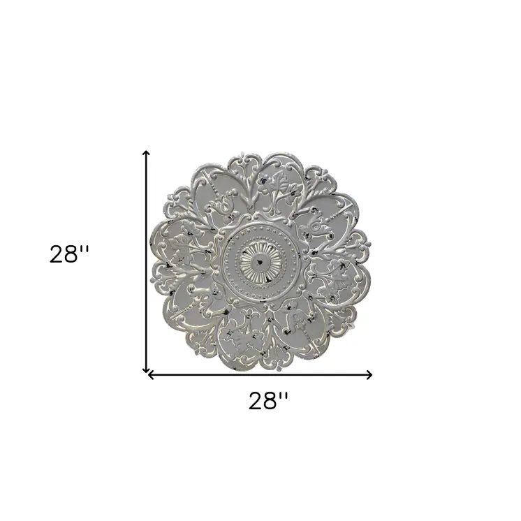28" X 28" Gray Metal Novelty