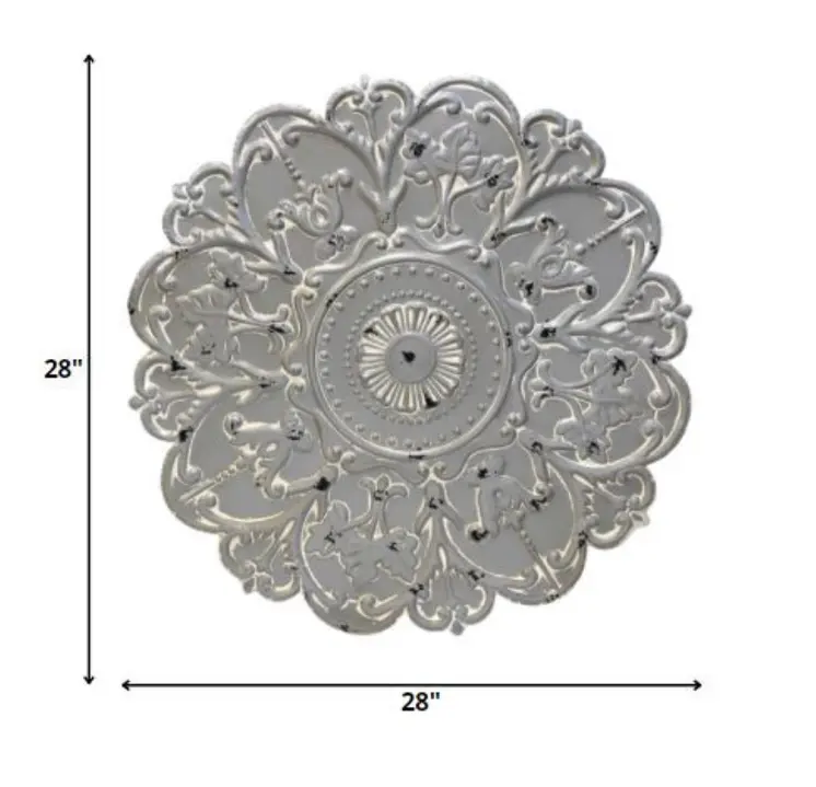 28" X 28" Gray Metal Novelty