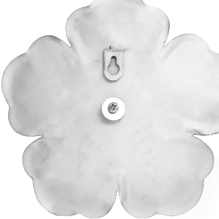 Set of Three 8" x 8" White Metal Flower Wall Decor