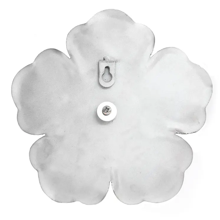 Set of Three 8" x 8" White Metal Flower Wall Decor