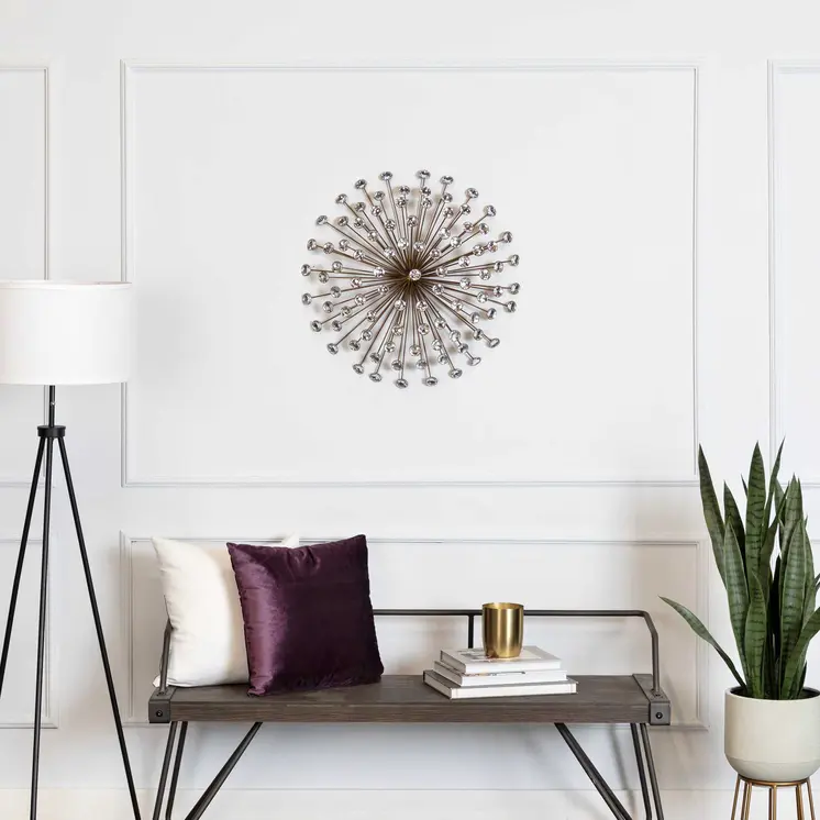 24" Bronze Acrylic Burst Metal Wall Decor