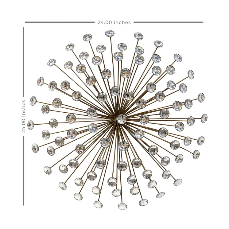24" Bronze Acrylic Burst Metal Wall Decor
