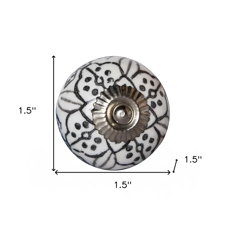 1.5" X 1.5" X 1.5" Black Gray And Silver  Knobs 12 Pack