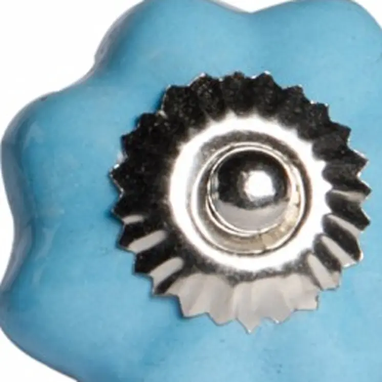 Set of Twelve Blue And Silver Ceramic Drawer Pull Knobs