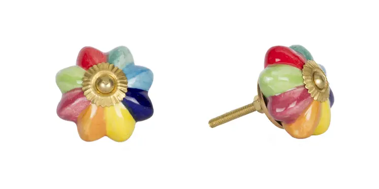 1.5" X 1.5" X 1.5" Green Blue Red And Yellow  Knobs 12 Pack