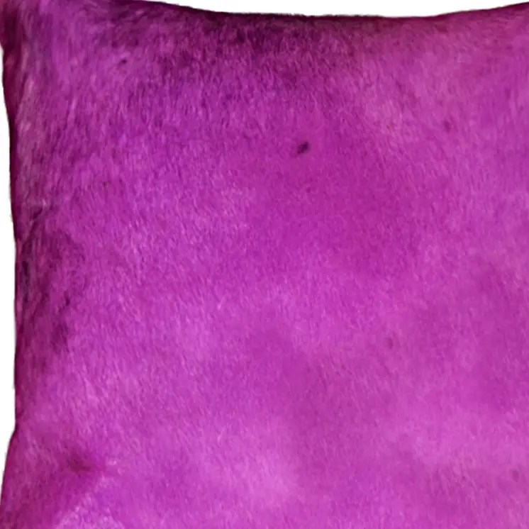 18" Purple Cowhide Cowhide Throw Pillow