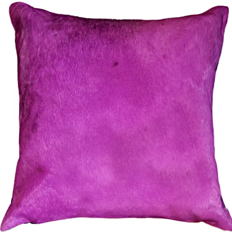 18" Purple Cowhide Cowhide Throw Pillow