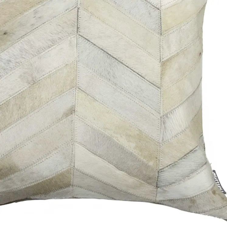 18" Natural Cowhide Throw Pillow