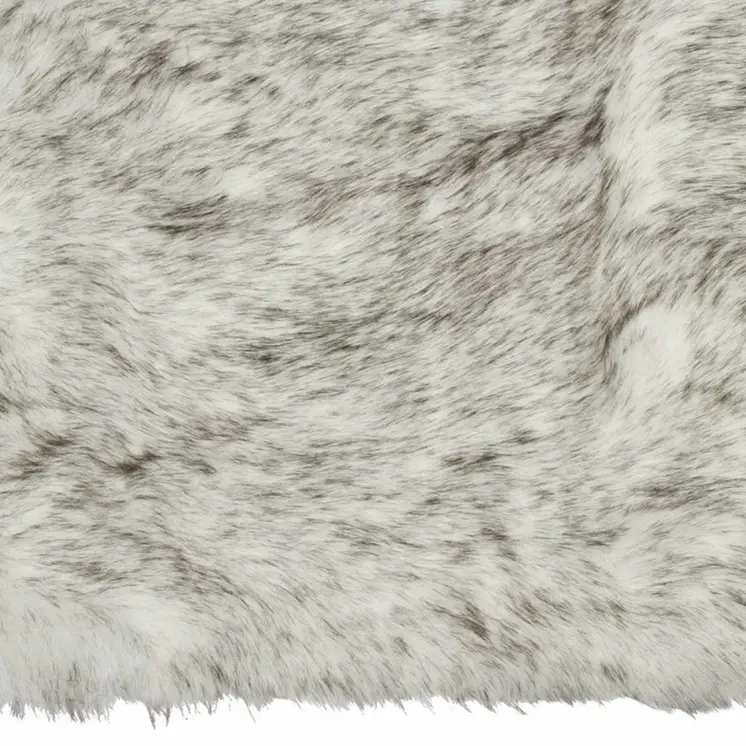 2' X 3' Gray And Ivory Faux Fur Area Rug