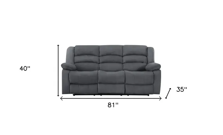 40" Contemporary Grey Fabric Sofa