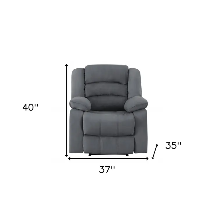 40" Contemporary Grey Fabric Chair