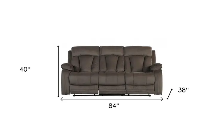40" Modern Brown Fabric Sofa