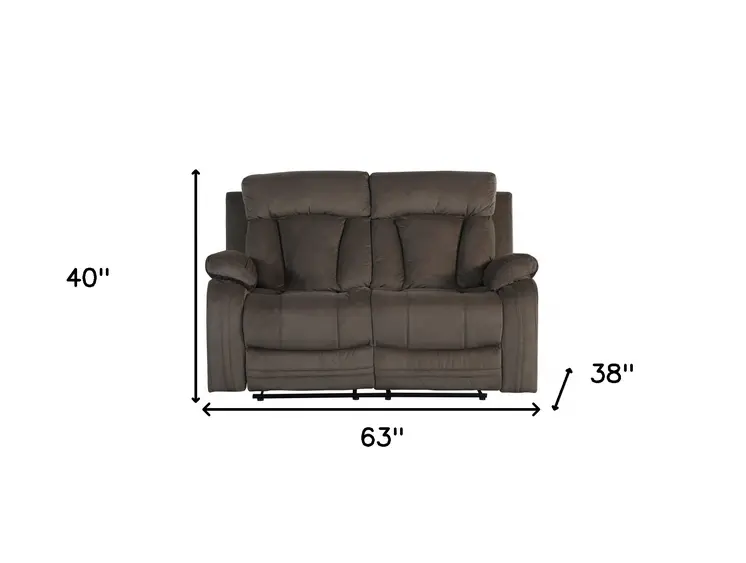 40" Modern Brown Fabric Loveseat