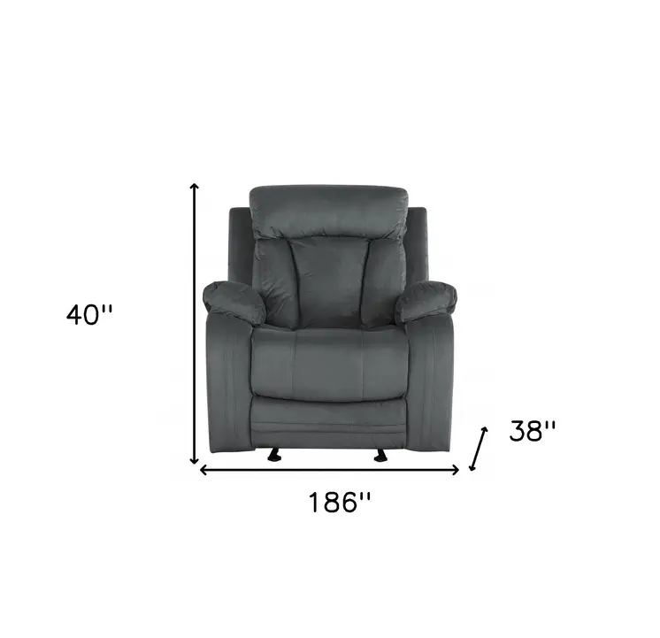 Three Piece Indoor Gray Microsuede Six Person Seating Set